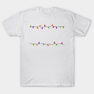 Colorful Christmas light bulb frame T-Shirt